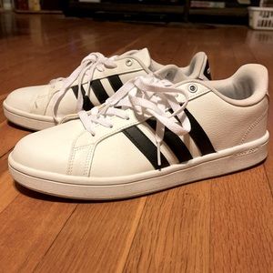 Adidas cloudfoam white and black sneakers